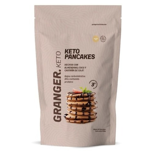 Imagen 1 de 2 de Keto Pancakes Granger X450 Gr 18 Pancakes Vainila Dieta Keto