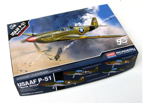 Conjunto de plásticos modelo Academy Mustang Usaaf P-51 North Africa 12338 1:48