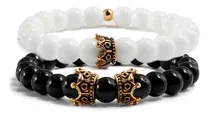 Comprar Pulseras Parejas Distancia Hombre Mujer Corona Onix