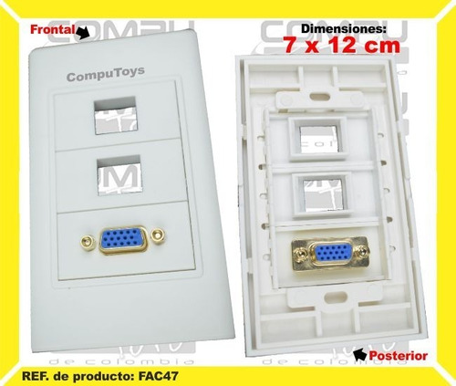 Placa De Pared: Vga + 2 Keystone Ref: Fac47 Computoys Sas