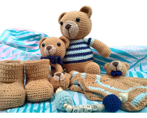 Kit Nacimiento Osito Completo A Crochet