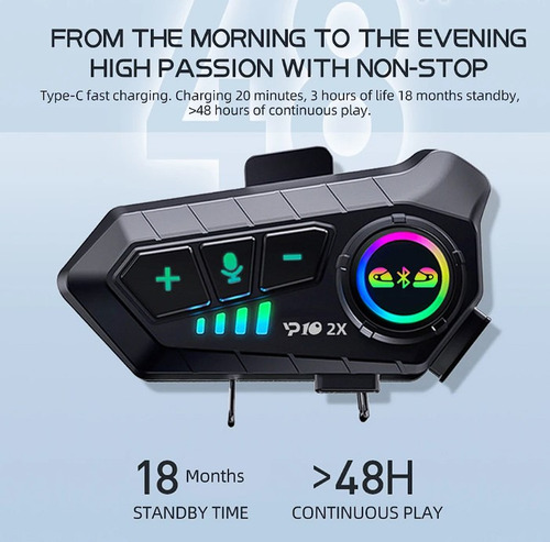 Intercomunicador Moto Bluetooth Casco Audifono Inalambrico