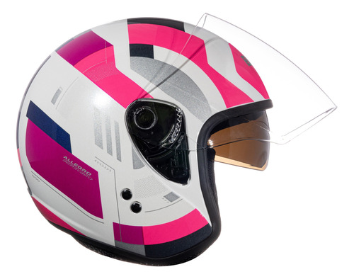 Capacete Feminino Aberto Bieffe Allegro Reverse Rosa Oculos