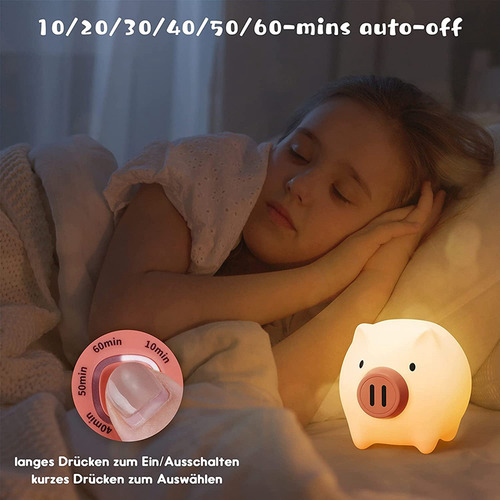 Luz Nocturna Led Kawaii, De Silicona, Regulable, For Bebés