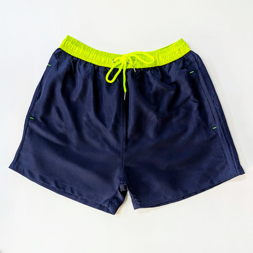 Traje De Baño Hombre Con Cordón Y Bolsillos Ideal Playa Azul Marino Xl