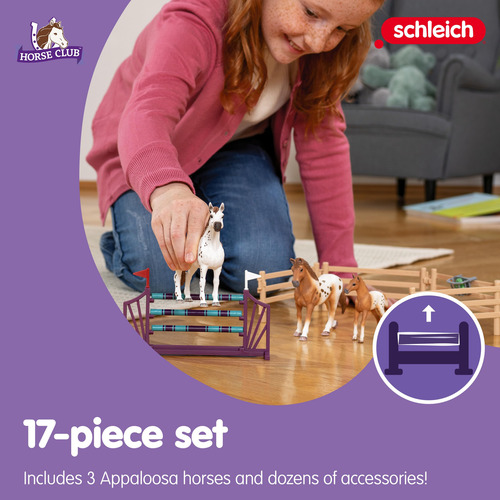 Juego De Caballos Schleich Horse Club 17 Piezas Lisa Color