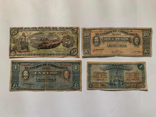 4 Billetes Antiguos De Mexico