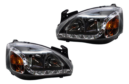 Kit Faros Deportivos Corsa 2003 A 2008 C/tira Led Tipo Audi