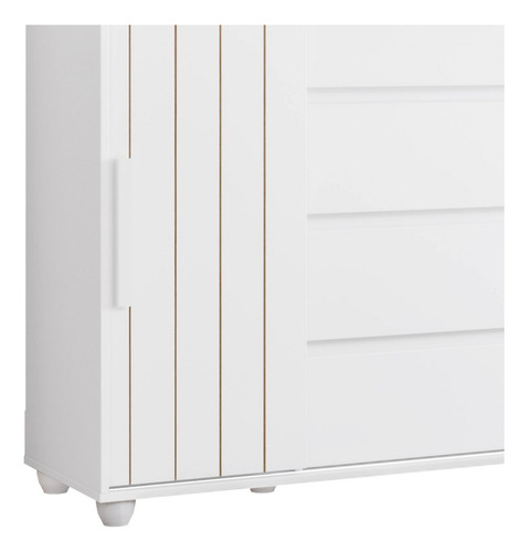 Cômoda Sap Quarto 150cm 2 Pts 4 Gav Flex Eve Bco/nature
