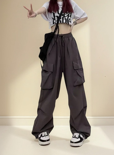 2024 Pantalones Holgados De Paracaídas De Hip Hop Con Cordón