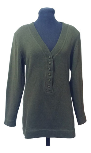 Sweater Vintage De Mujer De Lana Verde Hecha En Italia T.m