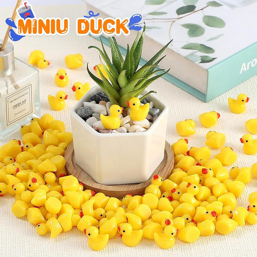 100 Mini Patitos De Resina, Pequeñas Figuras En Miniatura,
