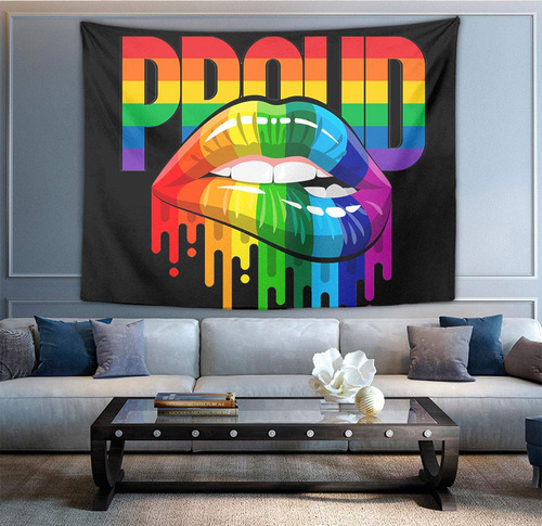 Cowdiy Tapiz Decoracion Pared Labio Orgullo Lgbt Arte Hippie