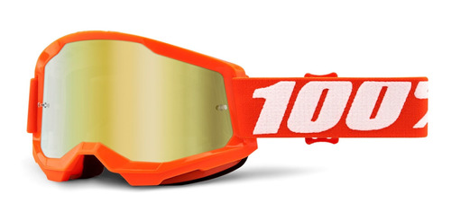 Óculos 100% Strata 2.0 Orange Laranja Espelhado Motocross