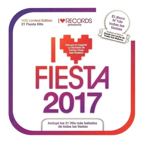 Cd - I Love Fiesta 2017 - Varios Interpretes