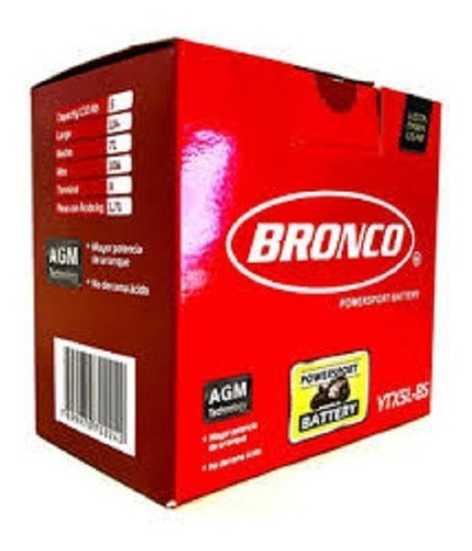 Imagen 2 de 5 de Bateria Bronco Ytx12-bs