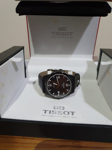 Relógio Tissot Feminino Preto Pulseira De Couro Novíssimo