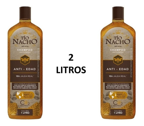 Shampo Tío Nacho Anticaída 10x Jalea Real Anti Edad 2 Litros