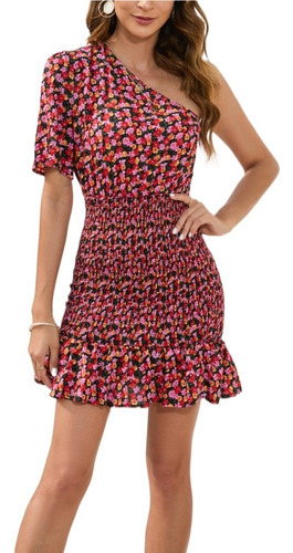 Mini Vestido De Cóctel Mujer Hombros Descubiertos