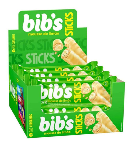 Stikadinho Sticks Bibs 16x32g - Mousse Limão