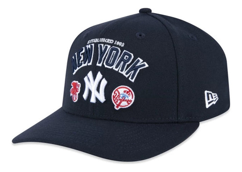 Boné New Era Curva Ny Yankees Stretch Forma Grande Marinho