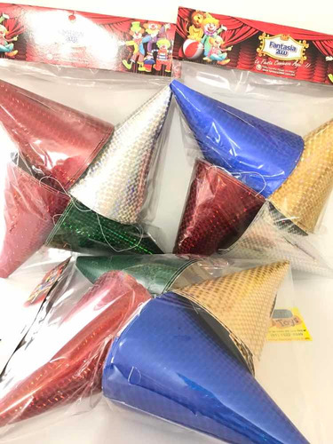 36 Gorritos De Fiesta Metalizados Holografico Colores Varios