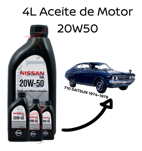 Aceite Multigrado 20 W 50 4 Litros Datsun 1976