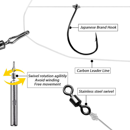 Fishing Ready Tied Rigs Drop Shot Rig With Wacky Rig Hooks D