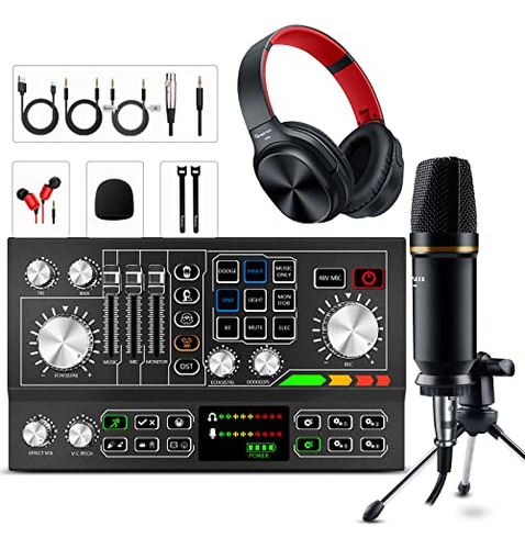 Equipo Podcast Bundle Micrófono Condensador Estudio Dj