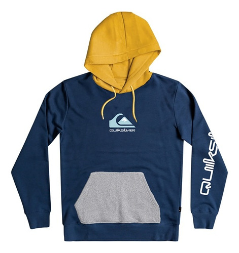 Buzo Canguro Quiksilver Omni Logo Block Con Capucha Niños