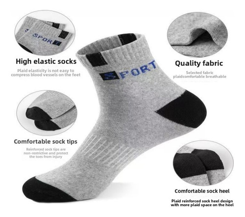 5 Pares De Calcetines Para Hombre Con Letras A Media Pantorr