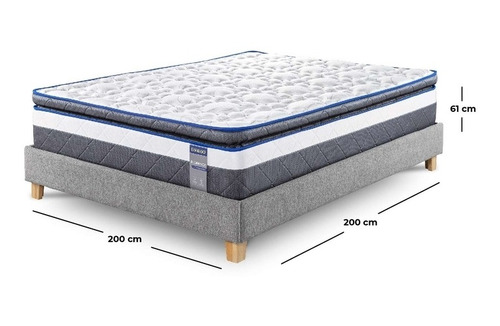 Imagen 5 de 5 de Combo Colchón Eldorado King Florence 200 X 200 Cm + Cama Sui