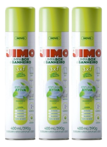 Kit 3 Jimo Limpa Box Limpa Banheiro Metal Louças Azulejos