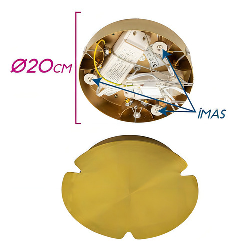 Pendente Lustre 2 Anéis Ring Arco Dourado Led 80w St2123 127/220V