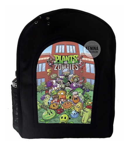 Mochila Escolar Plantas Vs Zombies Jardin Sin Carro Sonic