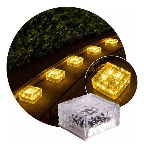 Lámpara Solar Exterior Jardín Led Ladrillo Decoración 10x5cm