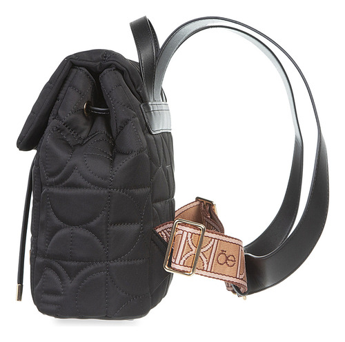 Mochila Cloe Para Mujer Mediana Acolchada Textil Color Negro