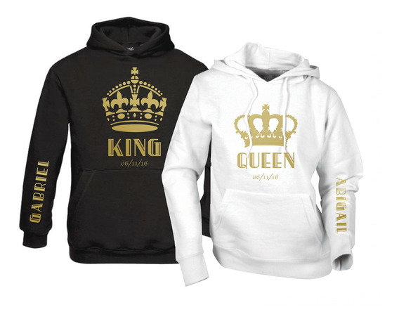 comerciante Comportamiento Secreto Sudaderas Personalizadas King Queen Parejas | Envío gratis