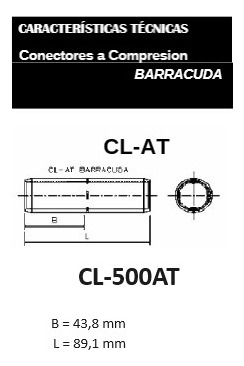 Conector Lineal A Compresión P/cable At Mod Cl500at Baracuda