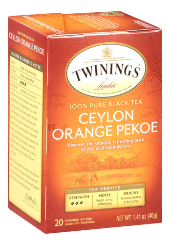 Twinings Of London Ceylon Orange Pekoe Tea (caja De 20)