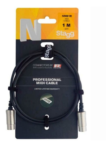 Cable Midi 5 Pines Stagg 1 Mt Fichas Metálicas Rean