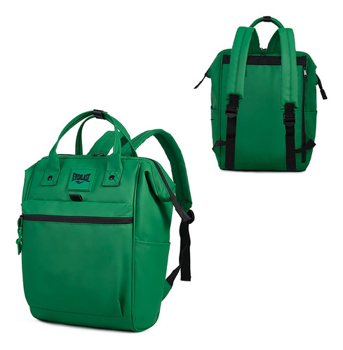 Mochila Práctica Everlast Con Bolsillo Posterior Color Verde Diseño De La Tela Lisa