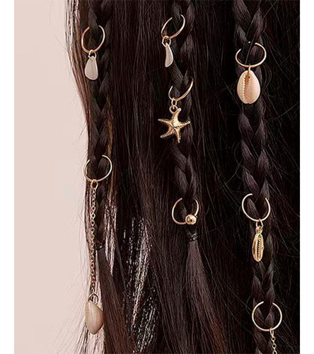 Accesorios Cabello Trenzas Playa Caracoles Dorado