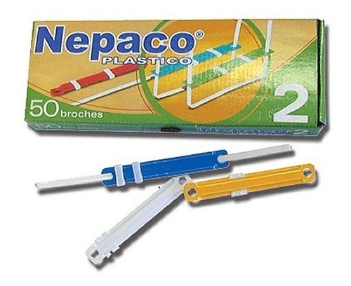Imagen 2 de 3 de Broches Nepaco De Plastico Para Carpeta Caja X50u.originales