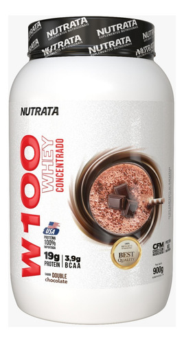 W100 Whey Protein 100% Concentrado - Sabor Chocolate - 900g Nutrata