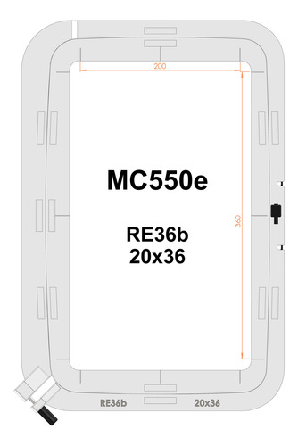 Bastidor 20x36 Re36b Janome Mc 550e 200x360 Hoop