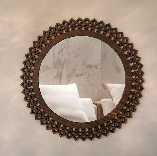 Imagem 7 de 8 de Espelho Decorativo Madeira Ddek Jasper - 65 Cm