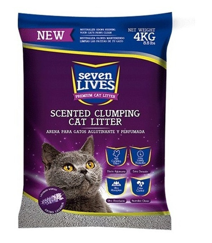 Arena Sanitaria Para Gatos Seven Lives 4 Kg