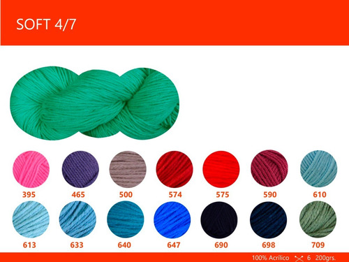 Imagen 3 de 8 de Hilado Soft 4/7 Nube X 200 Gr. Por Color