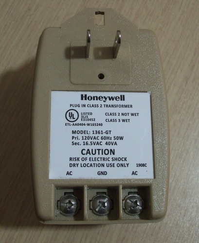 Transformador Honeywell 120v A 16.5vca 40va Model 1361gt Beige (Usado)